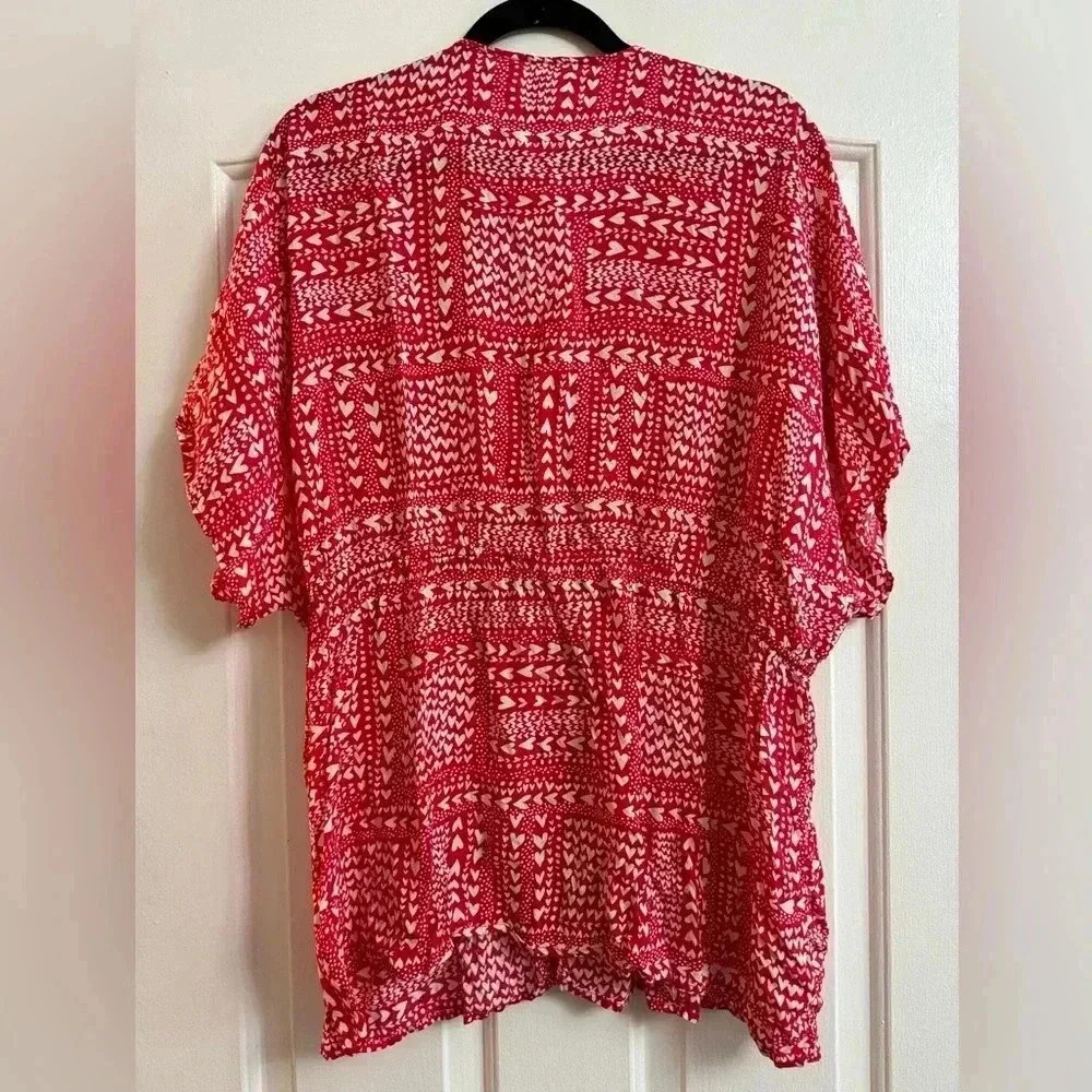Victoria’s Secret Kimono Hearts Valentines Day Swim Coverup Top Cinch Waist OS - Picture 7 of 12